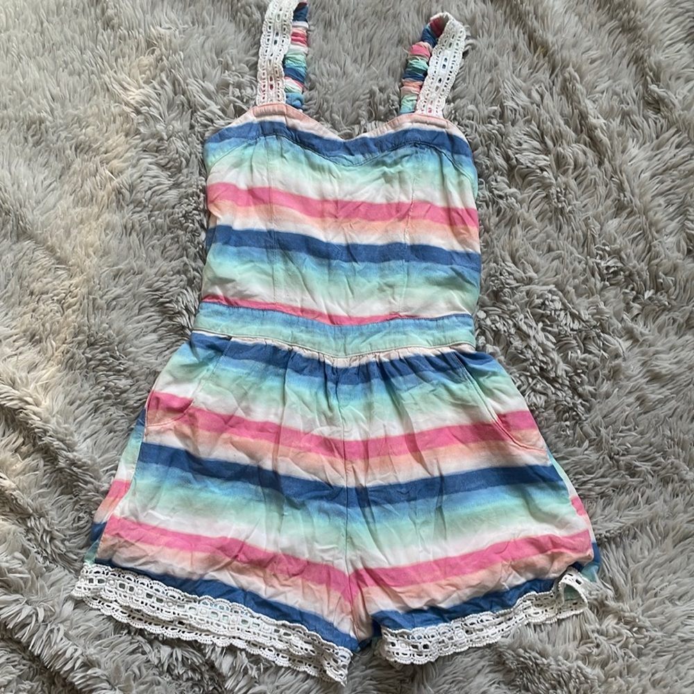 🌈Abercrombie kids colorful romper💞